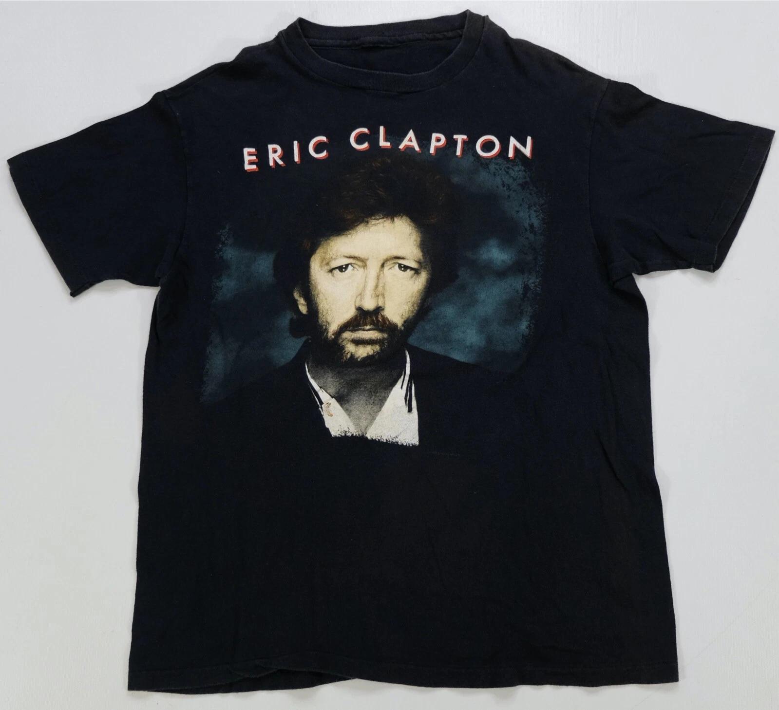 Rare VTG Eric Clapton Portrait Photo 1988 Tour Single Stitch T Shirt 80s Black M