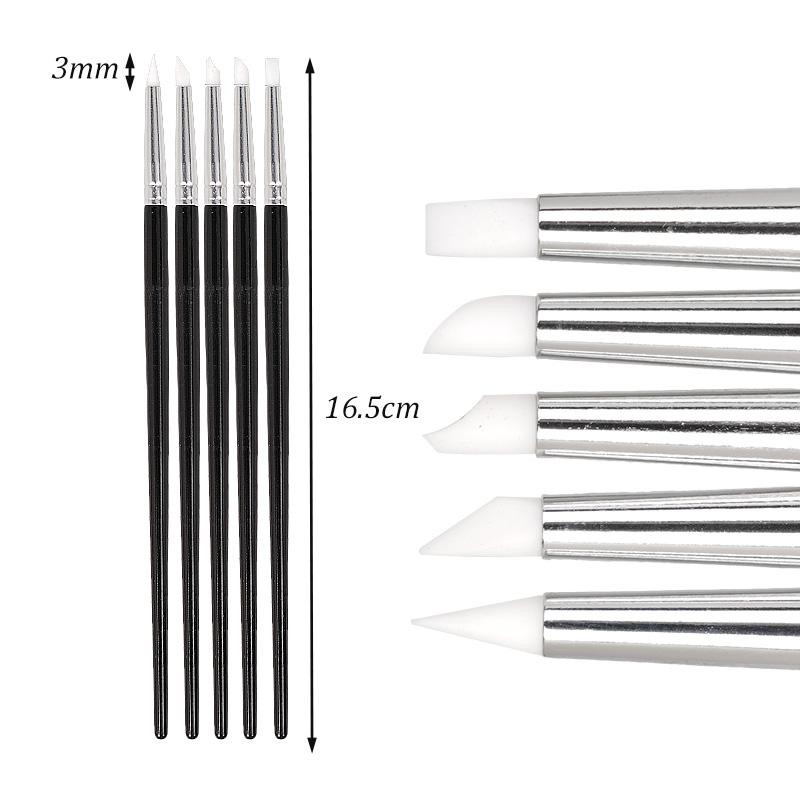 5 Pièces Stylos Pinceaux en Silicone Résine pour Façonnage Dentaire Outil pour Dents en Porcelaine Pinceaux pour Art des Ongles Stylo Argile Céramique Outils de Sculpture Modélisation Diy