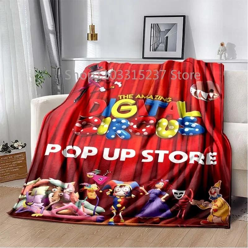 Cartoon Pomni Jax Digital Circus Magie Decken, Kinder Überwurfdecke, für Schlafzimmer Wohnzimmer Sofa Bett Auto, Kinder Geschenk, Decke