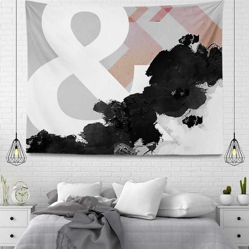 Pink Simple Illustration Decorative Tapestry Home Wall Decoration Office Living Room Tapestry