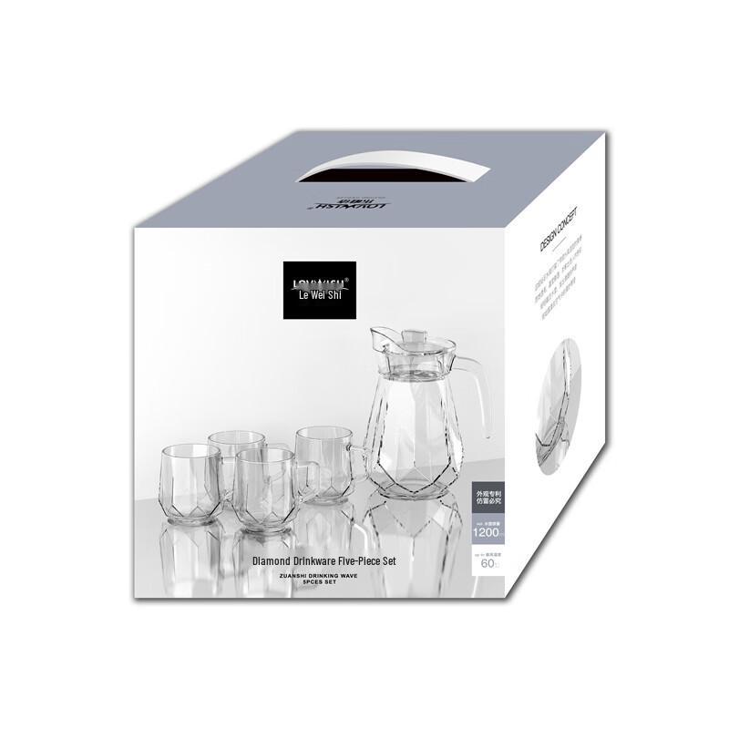 LOVWISH Diamond Glass Water Set (5-Piece)