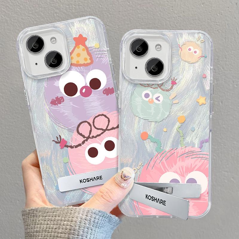 

Applicable to opporeno11pro mobile phone case vivos18/17 cute colored coal ball bracket millet 14 feather yarn Redmi Note 9 Pro