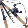 Sada rybářského prutu a navijáku na nahazování/přívlač 2,1 m-2,7 m Rybářský prut s dřevěnou rukojetí a navijákem pro outdoorové sportovní rybářské náčiní