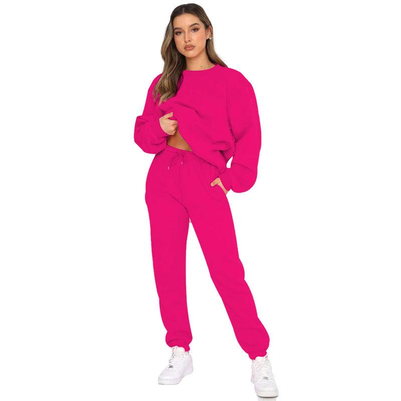 European Winter Women's Printed Hoodie & Pants Set