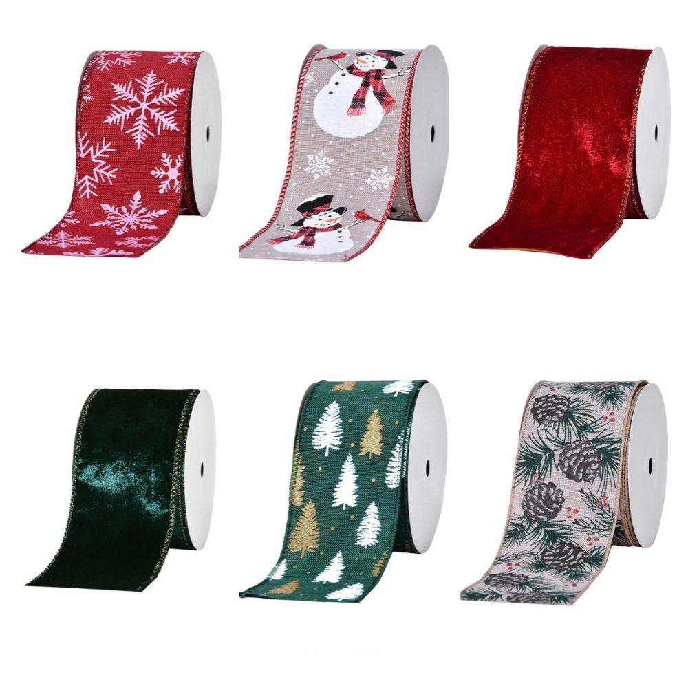 9Metres/roll Christmas Tree DIY Wreath Bows Ribbons Cartoon Gift Wrapping Ribbons  Craft Supplies