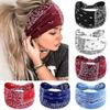 Bohemian Elastic Fabric Women's Yoga Headband - Wide, Sweat-Absorbing
