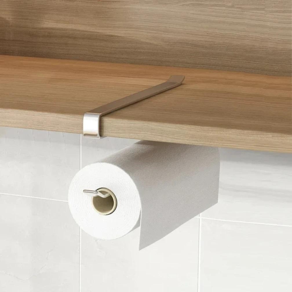 Paper Towel Holder and Toilet Paper Roll Holder Without Drilling – Versatile Storage Rack for Kitchen and Bathroom