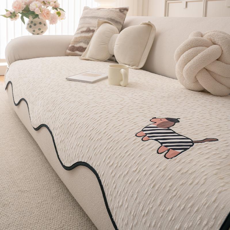 Chenier Straight Row Sofa Cushion Non-Slip Four-Season Special-Shaped Sofa Towel Cover One Piece High-End Sofa Cushion