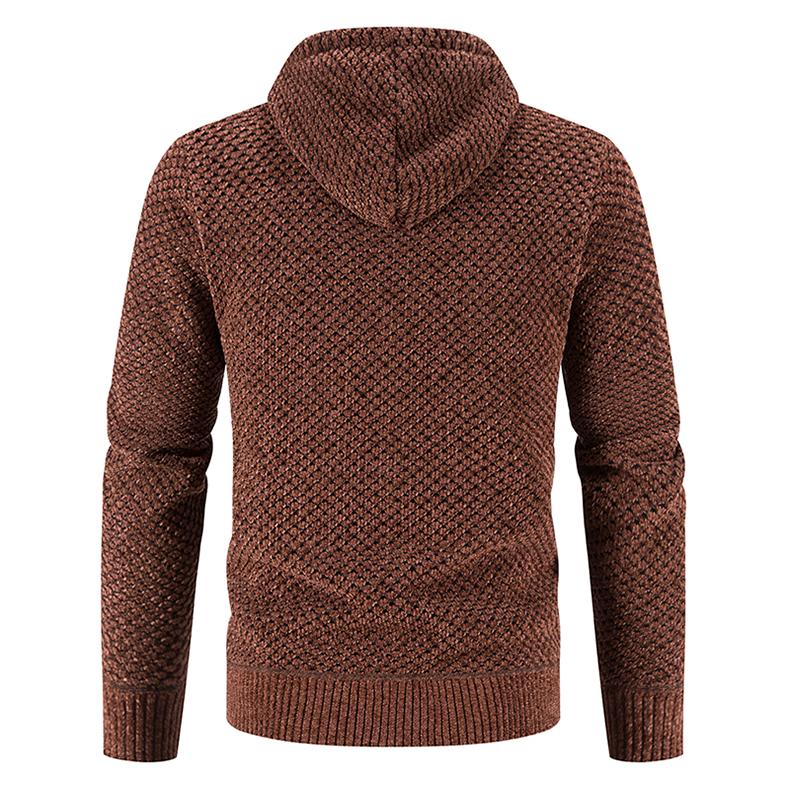 High Quality Winter Men Cardigan Sweater Thick Warm Hooded Casual Sweatercoat Mens Solid Zipper Knitted Cardigan Sweaters Men