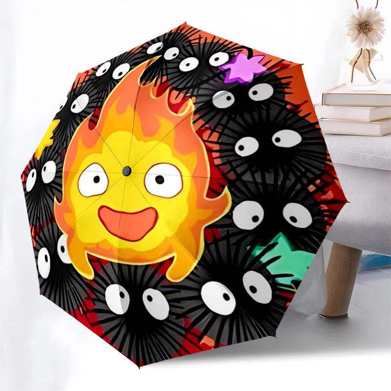 

1pc Automatic Opening Umbrella with Fire Monster Design - Portable Folding Design, 8-Bone Iron Frame, Outdoor, Ideal Gift for Fans, Travelers, Daily U