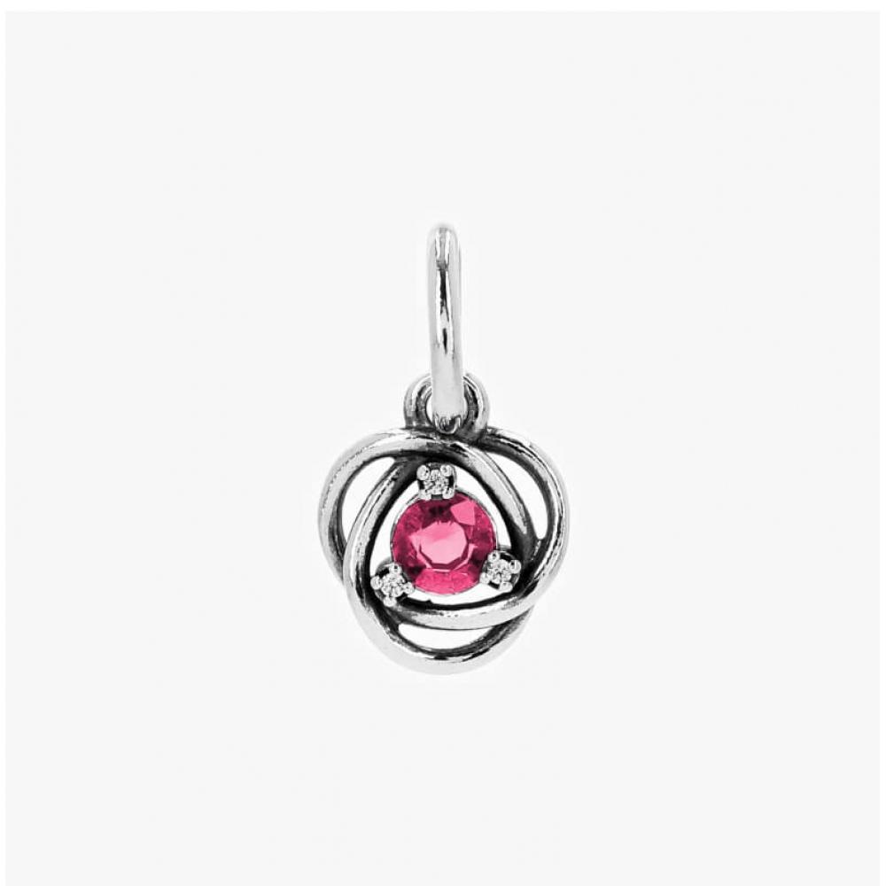 Pandora October Birthstone Pink Eternity Circle Pendant Dangle Silver Charm 793125c10