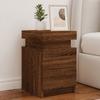 VidaXL Bedside Tables and LED Lights 2 Pcs, Bedside Cabinets with Storage, Bedroom Nightstands, Modern, Brown Oak 836762