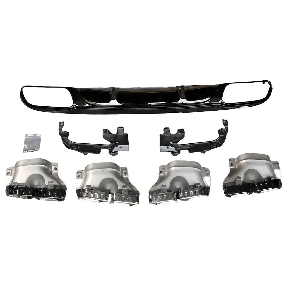 

Compatible Rear Diffuser Tailpipes for Mercedes-Benz (2017-2022) E-Class W213 E63 Sedan Upgrade Black Diffuser - Black Trim & Silver Tailpipes