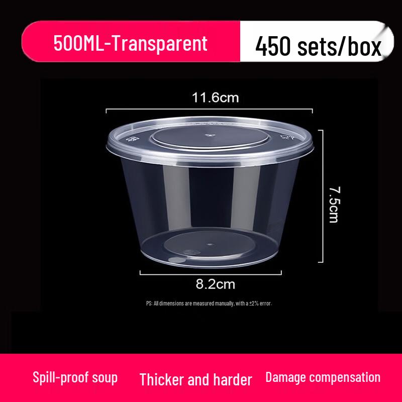 777 Disposable Food Grade Round Takeout Containers with Lids