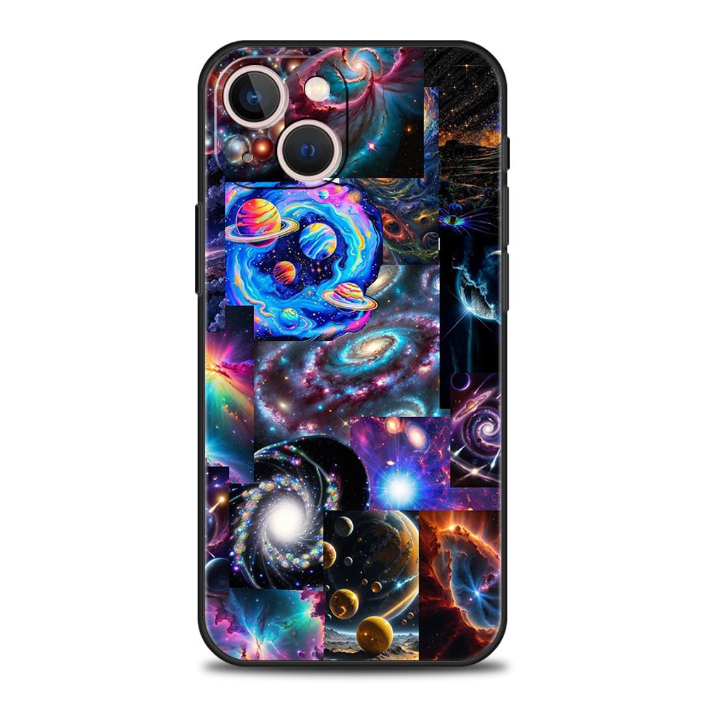 Phone Case Cover for iPhone 17 16 15 14 13 12 Pro Max 11 Pro Max 17 AIR Plus Shockproof Soft TPU Shell Universe Starry Sky Moon