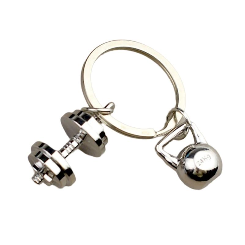 Exquisite Metal Dumbbell Keychain With Detailed Craftsmanship For Fitness Enthusiasts And Romance Couples As A Meaningful Gift 1