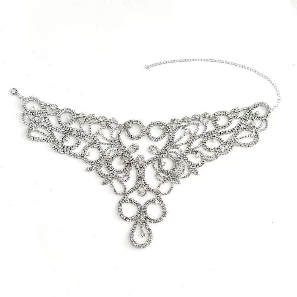 Rhinestone Rhinestone Necklace Luxurious Choker Necklace Gold Applique Necklace for Women