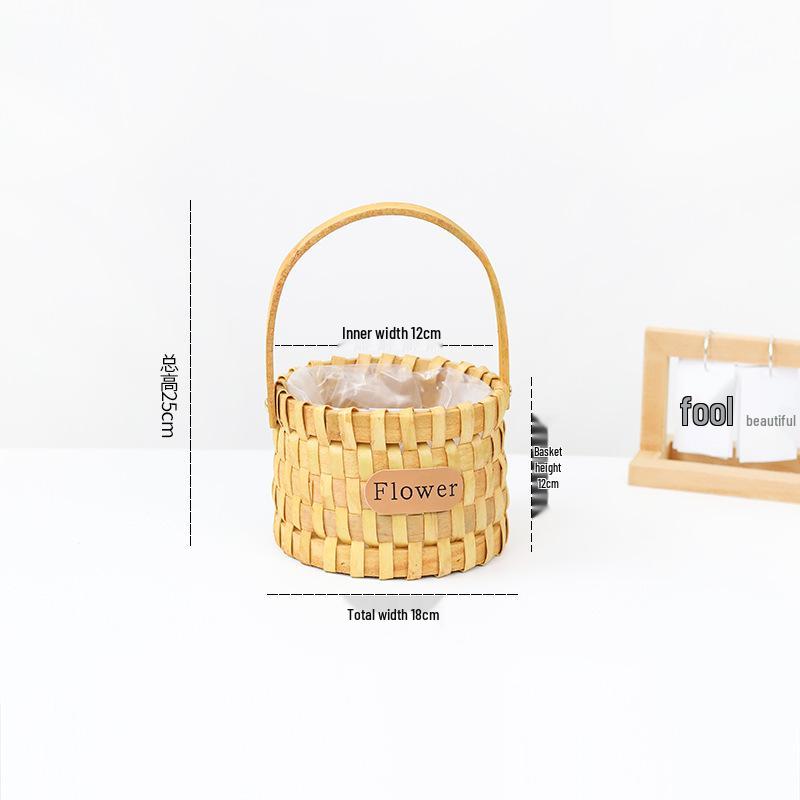 Willow Woven Princess Handbag: Floral Basket, Wedding Gift, and Pastoral Flower Arrangement Souvenir