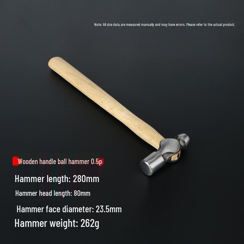 

Non-Slip Household Hammer: Wood Handle, Round Head, 0.5-3LB Options, Iron/Steel