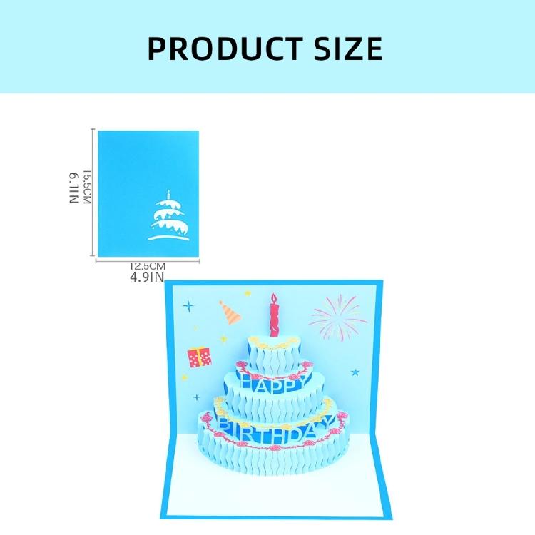 Artistic Popup Birthday Card 3D Cake Greeting Card Stylish Party Invitation Card for Birthdays and Festives Gatherings