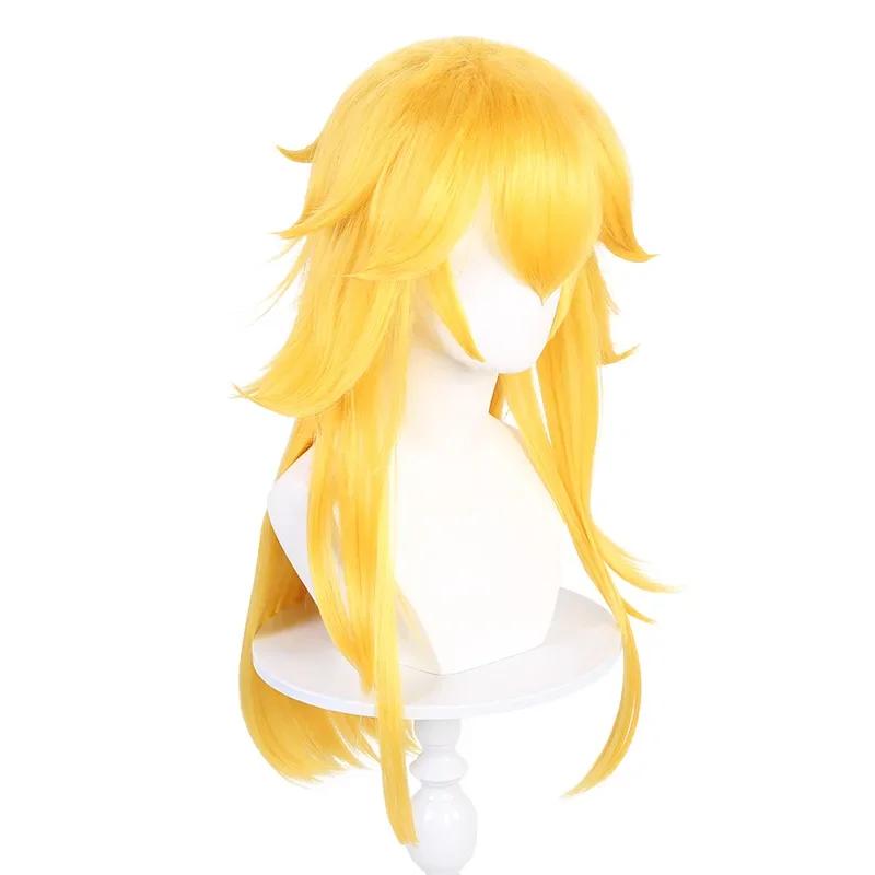 Halloween Women Princess Peach Cosplay Wig Styled Peach Girl Gold Hair Costumes