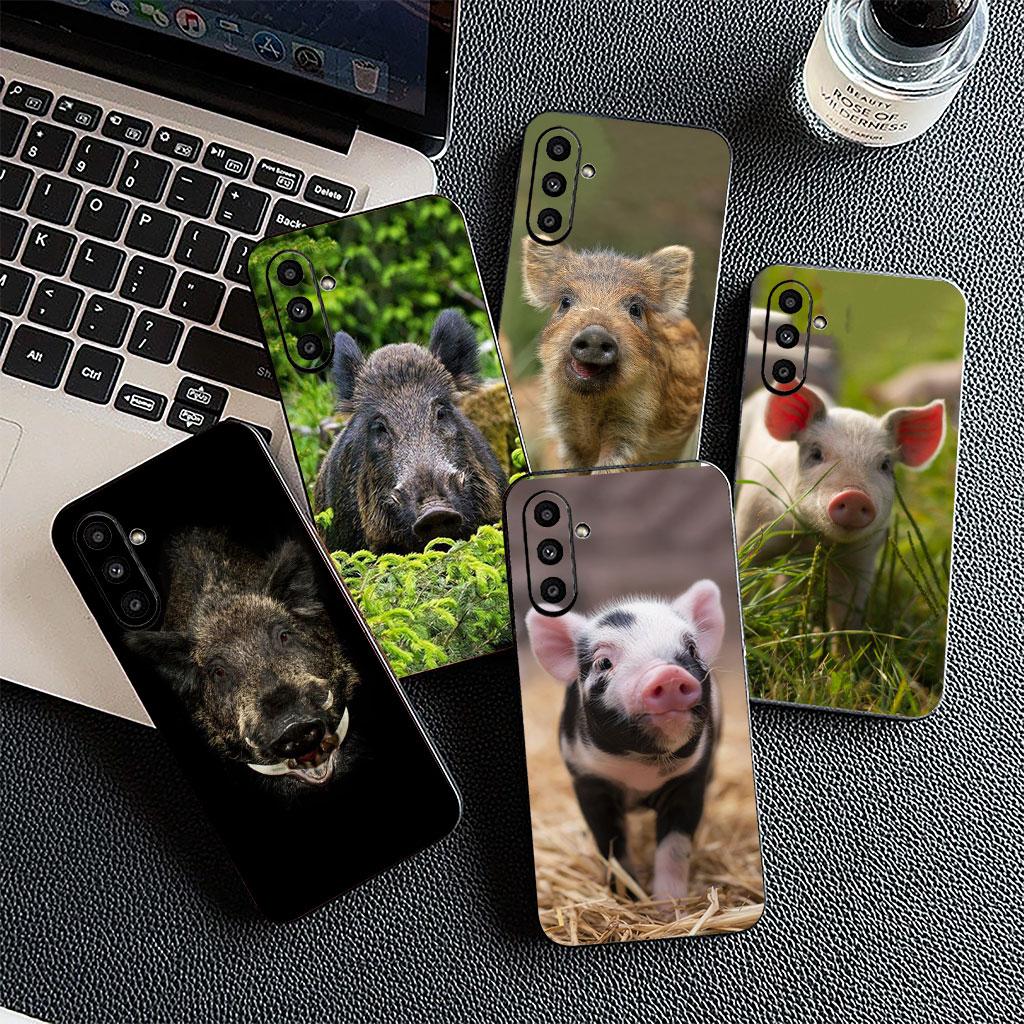 Soft Cover for Samsung Galaxy S25 S24 S23 FE Plus Ultra S7 Edge A16 A15 5G s25+ Coque Phone Case Wild Boar Pig