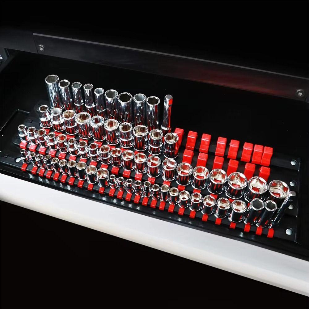Secure Outlet Design Socket Holder 1/4 3/8 1/2 Best Socket Storage Organizer  Heavy Duty
