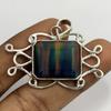 CERTIFIED 32 Ct Natural Opal 925 Sterling Silver Emerald Pendant Gift For Him