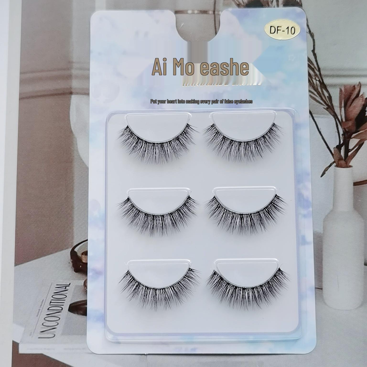 

AI Mo Transparent Band Natural Thick False Eyelashes - Japanese High-Temperature Silk