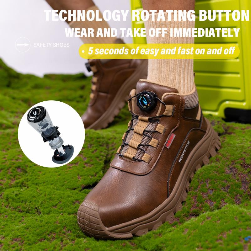 waterproof work shoes men protective shoes anti-slip leather safety shoes men safety shoes plastic toe safety sneakers for work