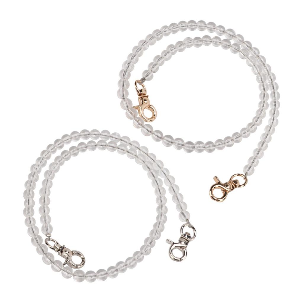2pcs Transparent Bag Chain Metal Chain Purse Chain Bead Assortments Bag Strap  Handbag Accessories