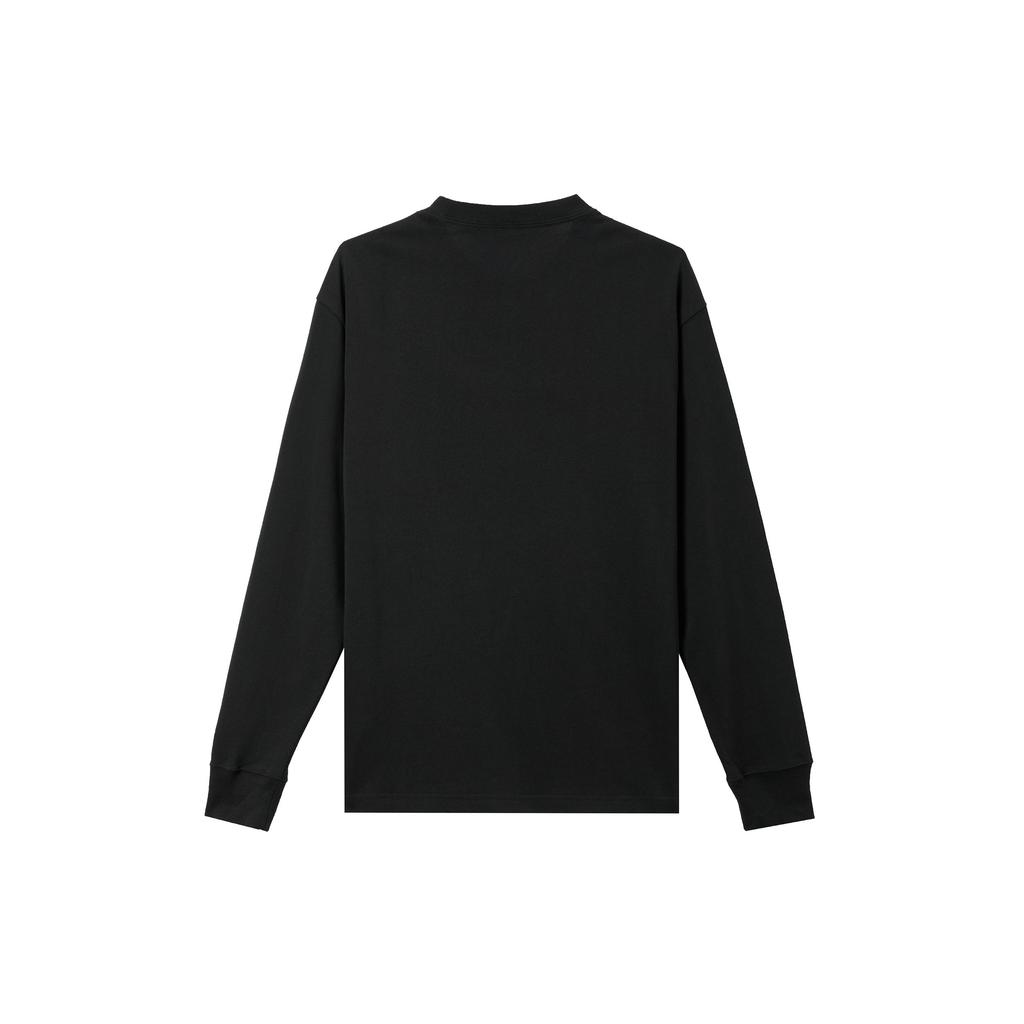 Jordan Wordmark Series Solid Logo Embroidered Crew Neck Long Sleeve T-Shirt Men Tops Black FJ0703-010