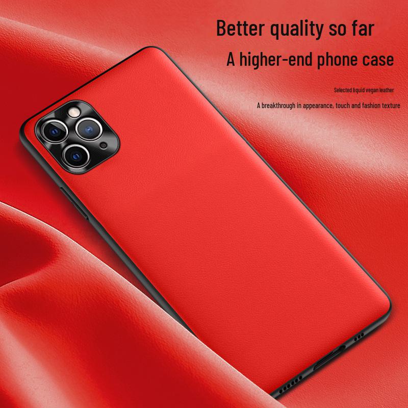 Protective liquid leather case for Apple 11 Pro Max. Anti-fall, sleek design. Ships as one piece.
