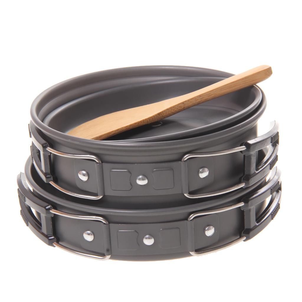 Outdoor Camping Cookware Cooking Picnic Spoon Bowl Pot Pan Kit