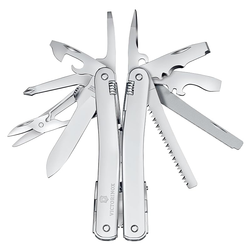VICTORINOX Swiss Tool Spirit MX Silver with Nylon Case, Swiss Army Knife, Multi-Function Knife, DIY Pliers, Swiss-Made Multi-Tool with 24 Locking