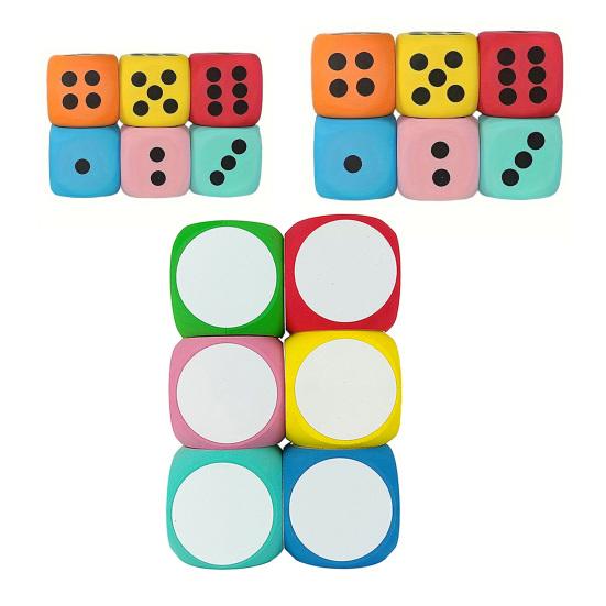 6/8CM Dev EVA Köpük Zar Yuvarlatılmış Köşe Altı Yüzlü Büyük Zar Oyun Zarı Oyuncak Masa Oyunu Aksesuarı Oyun Casino Temalı Parti Dekorasyonu