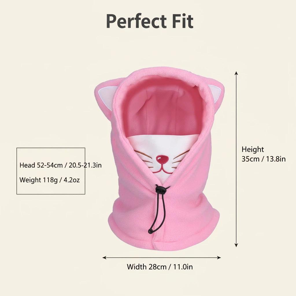Kids' Winter Warm Cycling Balaclava Fleece Hat