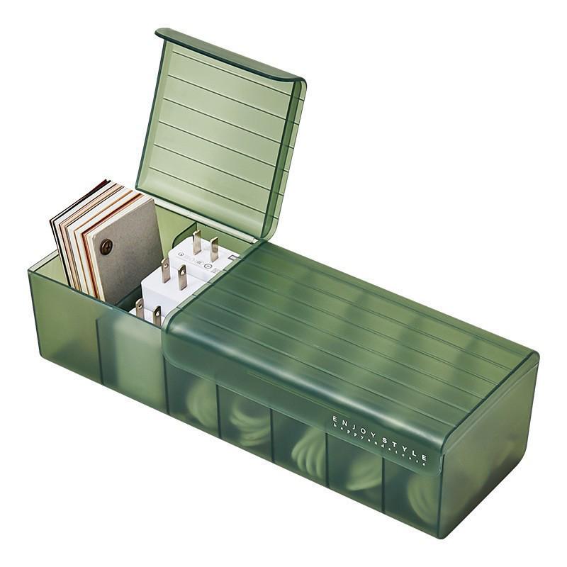 

Desktop Cable Organizer and Storage Box - Green/White зелёный