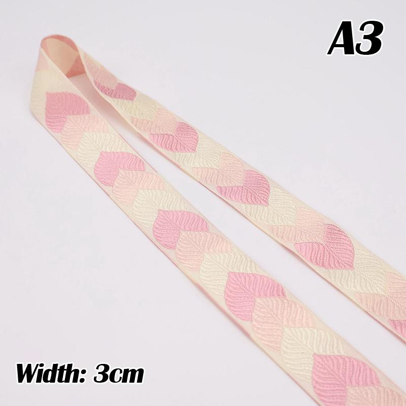 3M Chinese Retro Webbing Embroidery Lace Trim Edged 3cm/7cm Jacquard Ribbon For Diy Hanfu Clothes Curtain Decor Accessories