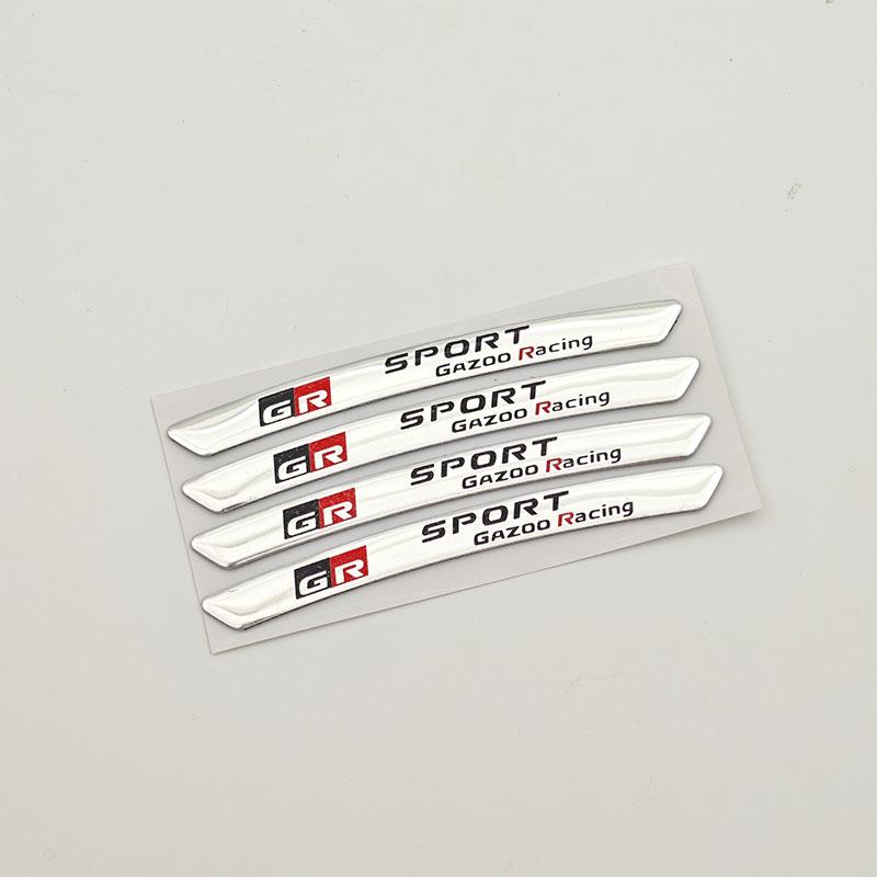 For Toyota 4Pcs Car Styling Aluminum Wheel Rims Racing Stickers Auto Accessories Corolla Avalon Supra Yaris Prado Prius Rav4