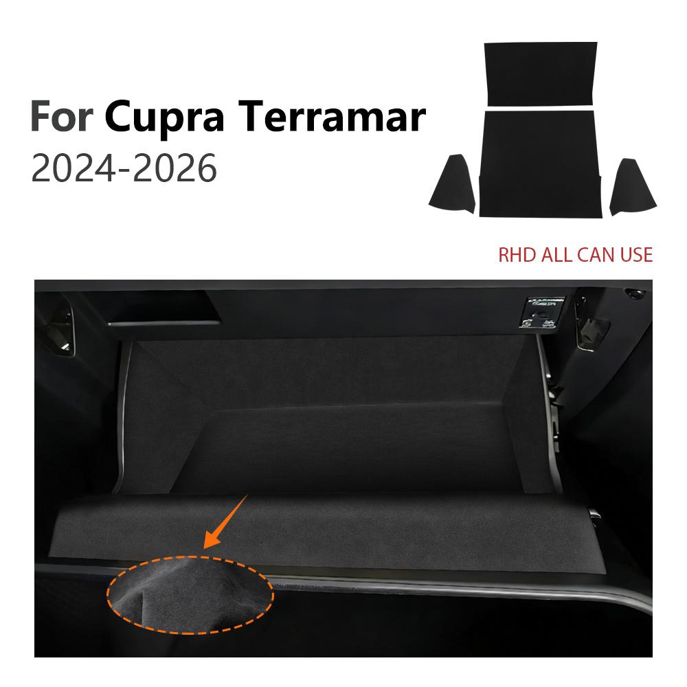 Top Suede For Cupra Terramar 2024 2025 2026 LHD RHD Car Front Rear Doors Map Pocket/Co-Pilot Toolbox Sticker Interior Trim
