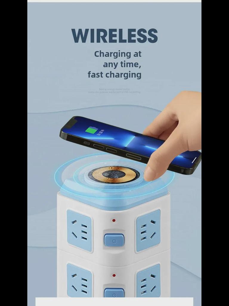 Multifunctional Vertical Wireless USB Fast Charging Board for Home