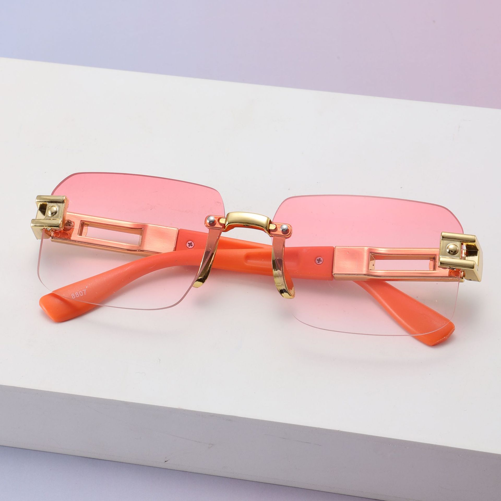 

Frameless Trimmed Sunglasses For Men And Women Of The Same Style, Trendy High-End Sunshades, Big Face, Thin And Uv Protection