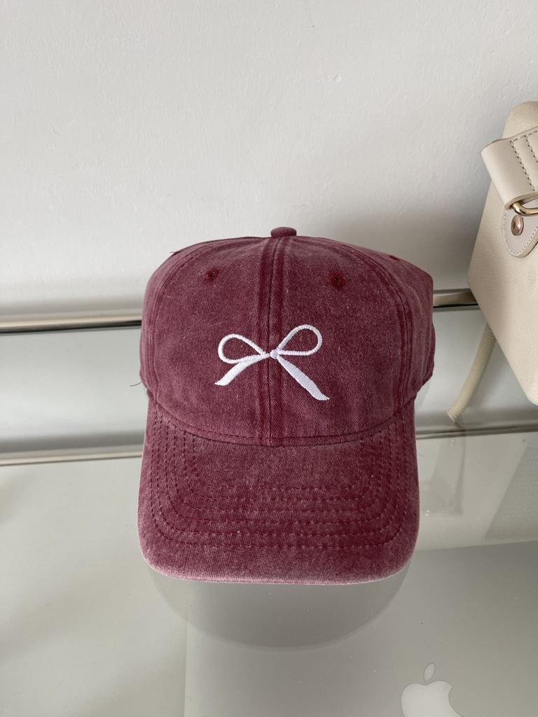 Fashionable Butterfly Knot Embroidered Baseball Cap For Women Cute Spring Summer New Washed Hat