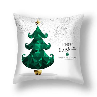 Federa Cuscino Verde Decorazione Casa Natale Coperta Divano Copricuscino con Stampa Albero e Cervo
