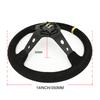 Racing Sport Suede Steering Wheel 14inch 350mm Car Steering Wheel Deep Dish 90mm Black OM25S0