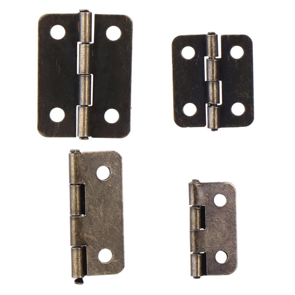 60 Pieces 300pcs Screws Mini Hinges Bronze Retro Hinges Tiny Hinges  for Dollhouse Door Crafts Box