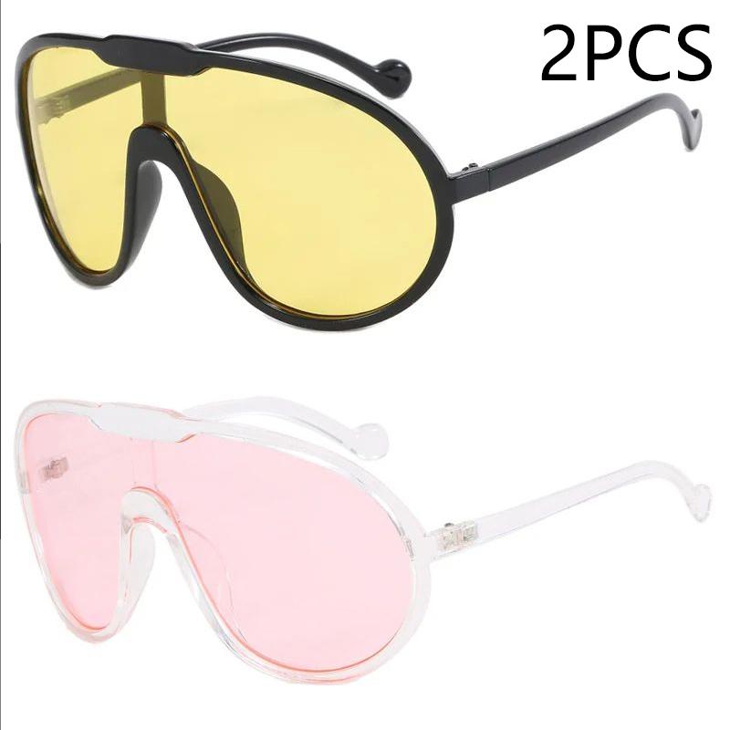 New Large Frame Sunglasses Outdoor Windproof UV Protection Street Fashion Personality Shades