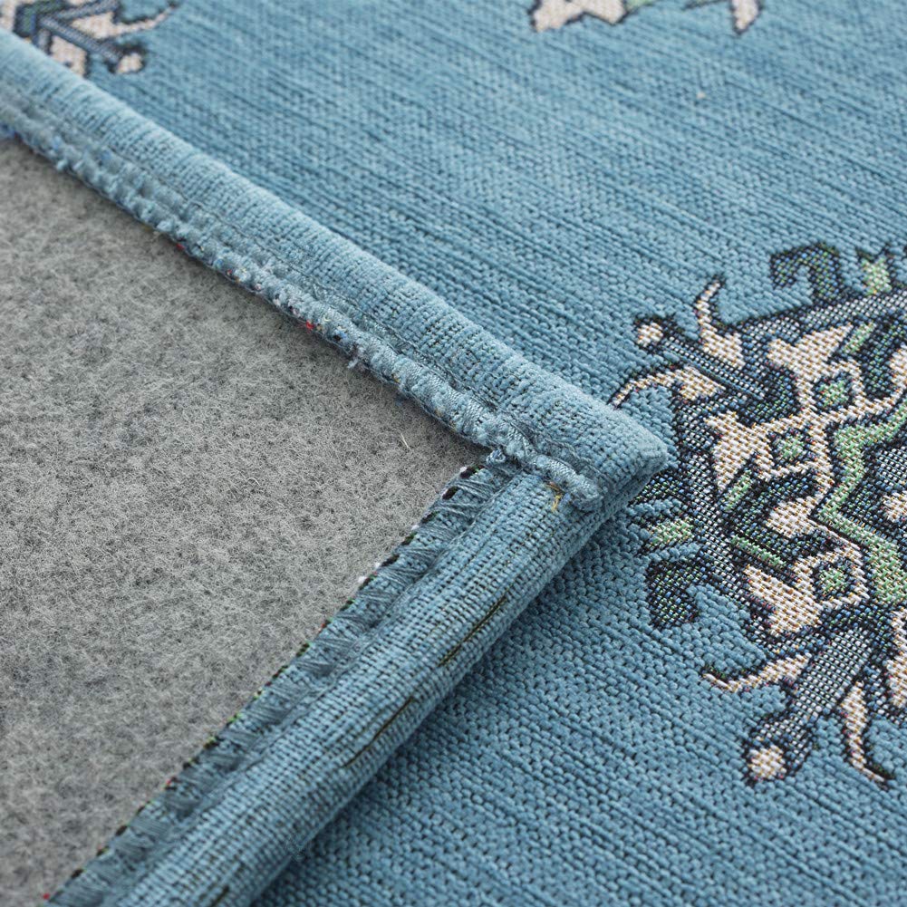 INSIMAN Washable Nordic Style Rug 200 x Stylish Gabbeh Gobelin Suitable for All Compatible with Underfloor and Easy to Clean Modern Blue - 250cm,