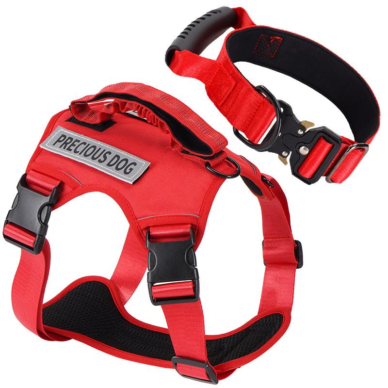 Dog Leash, Anti-breakaway, Anti-collision, Night Reflective Dog Walking Chest and Back Strap, Medium and Large-sized Dog Tactical Chest and Back